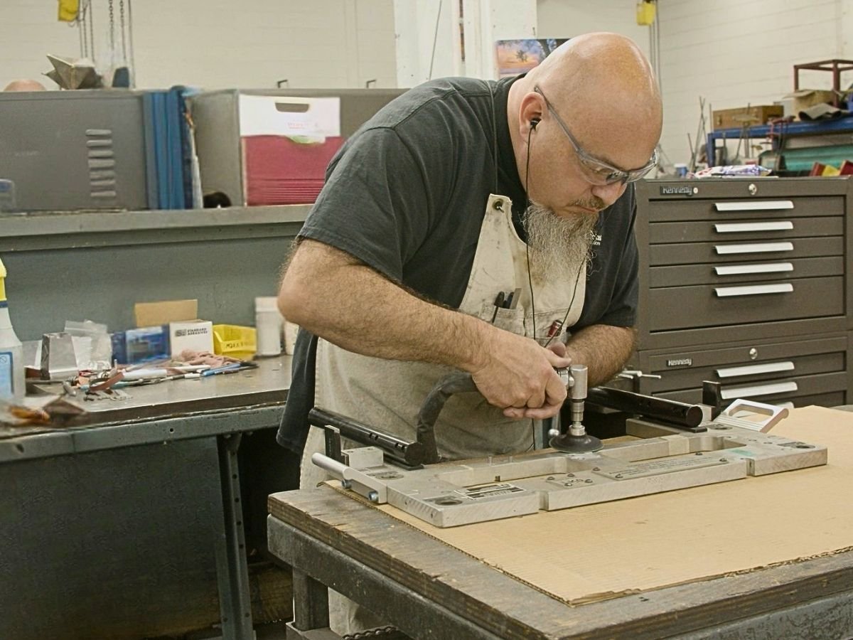 Anderson Global craftsman working on precision foundry tooling